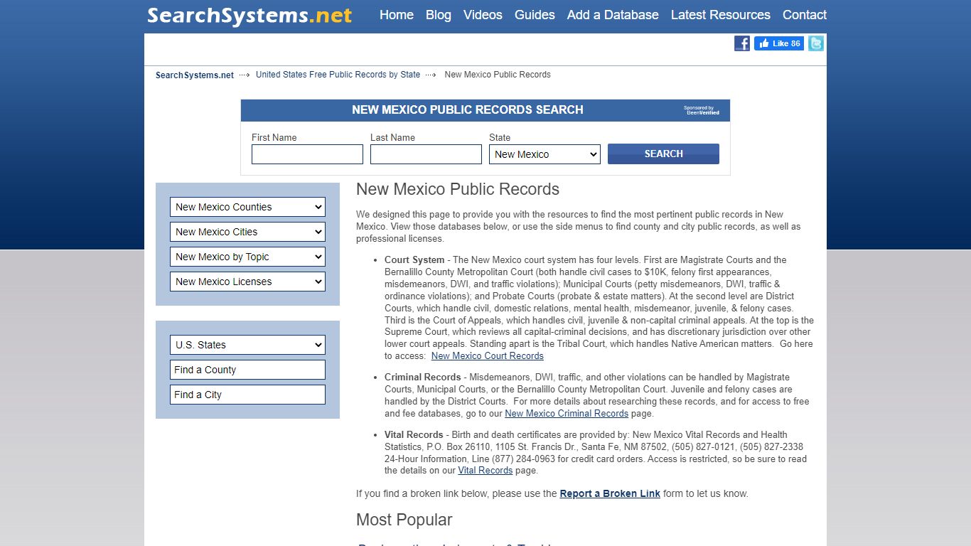 New Mexico Public Records Search